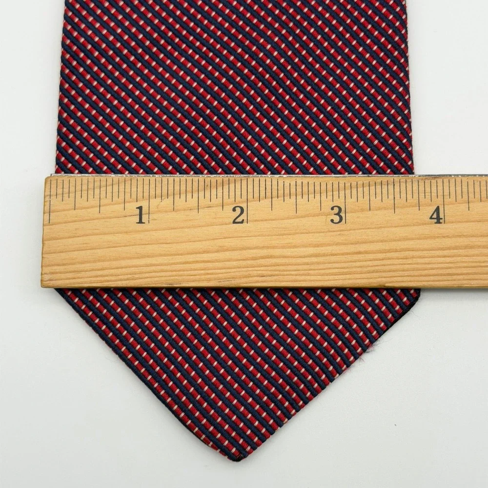 Brooks Basics Silk Tie Mens Red Woven Made In USA Classic 3.75